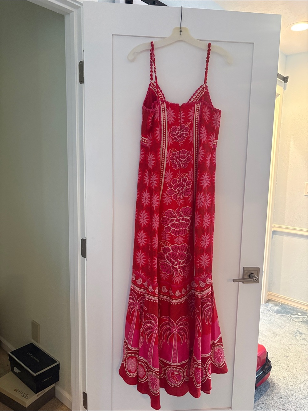 FARM Rio Red and Pink Floral Maxi Dress sz Medium - Picture 2 of 3